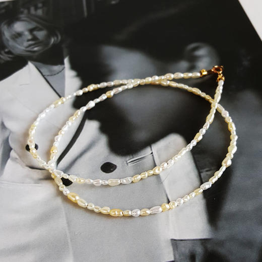 【天然正品】AU750黄金镶天然混彩巴洛克海水珍珠小米珠项链42CM（长度可调节）311225NJM67特价：520 商品图2