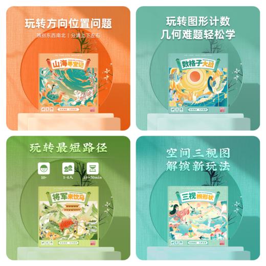 【一刻馆几何】四种经典几何题型 山海+数格子+将军+三视 儿童益智桌游 商品图0