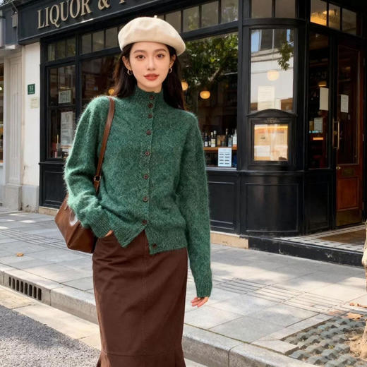 [莫奈花纱」小皮草油画感拉毛开衫系列 ，高级莫奈花园配色，绵羊毛与山羊绒混纺【G】 商品图2