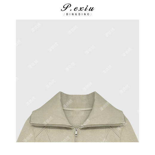 04-2潘依绣丁丁宠粉双拉链立领拼接短裤夹克外套Q84593 商品图2