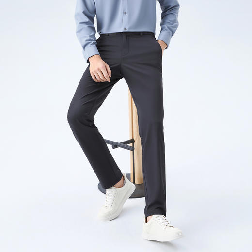 【含桑蚕丝/莫代尔】柒牌男士休闲梭织长裤2026春季新款男款通勤130H71660 商品图5