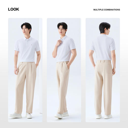 【阔腿裤】柒牌男装2026春季微弹花纱抗皱易打理连腰休闲长裤男130H71640 商品图2