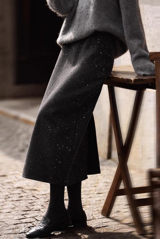 落入银河毛呢亮片裙，把星河穿身上，贵气时髦，人群中的发光体！【G】 商品图2