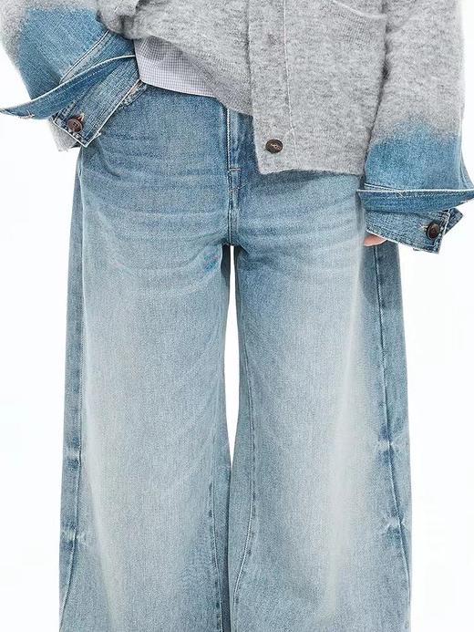 F011604春夏新品牛仔裤休闲阔腿牛仔裤 商品图4