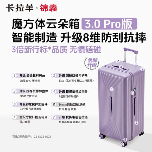 【升级云朵箱3.0Pro版】卡拉羊x锦囊纯PC魔方体科技鎏金板材行李箱CN8139 商品图2