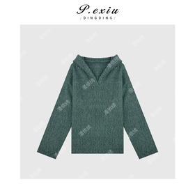 04-2潘依绣丁丁宠粉慵懒风连帽针织卫衣 Q45072