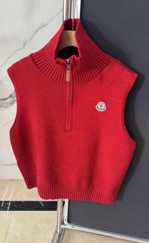 F011631柔软舒适高领半拉链宽松廓形针织背心 商品图6