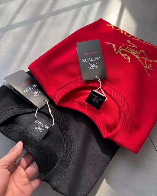 F011620早春红圆领落肩宽松款圆领卫衣男女同款 商品图6