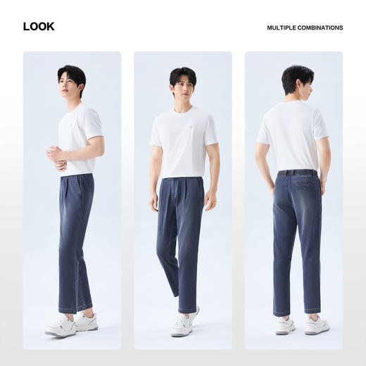 【含莱赛尔/调节腰头】柒牌男装2026春季新品耐磨洗水柔暖牛仔裤130H70830 商品图2