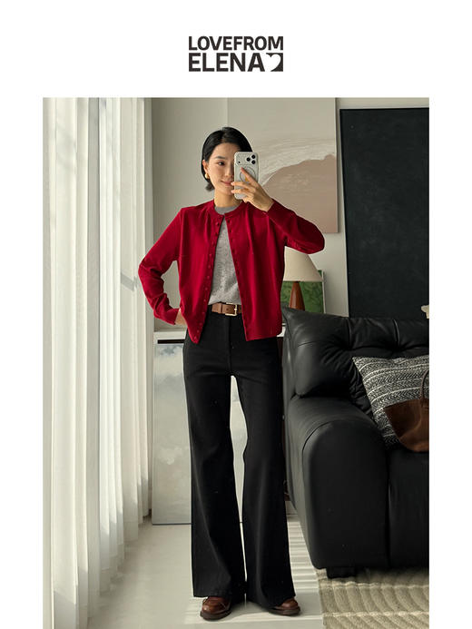 100%羊毛 假两件圆领针织衫 商品图5