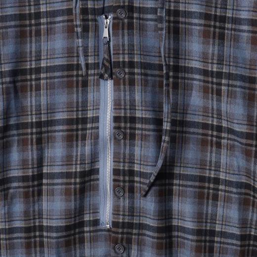 SDSA男士秋冬新款痞帅男装时尚韩版复古拼接格子连帽衬衫百搭休闲 商品图2