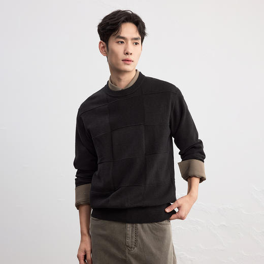 GXG男装【中国红】春季时尚百搭情侣本命年毛衣宽松圆领针织衫K&C 商品图10