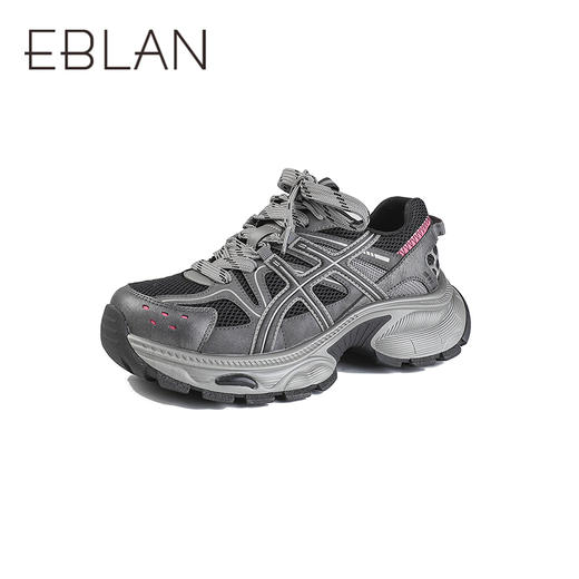 【上新】伊伴2026春季耐穿耐磨吸模大底潮酷增高老爹鞋B26172205 商品图0