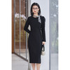 米思阳2025冬季 内里亲肤一体绒 小黑裙通勤优雅气质修身显瘦连衣裙女4957/5159 商品缩略图9