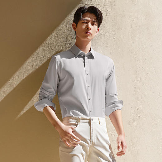 【无缝工艺】柒牌男式条纹衬衣26春季新款休闲百搭商务长袖衬衫130A70700 商品图1