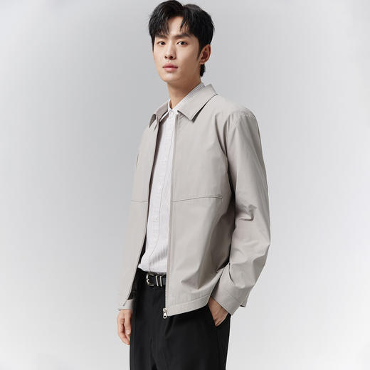 GXG男装春季简约翻领日常通勤休闲舒适男式短款夹克外套K&C 商品图2