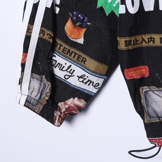 SDSA秋冬新款痞帅男装时尚趣味涂鸦拉链连帽夹克外套下摆松紧百搭 商品图3