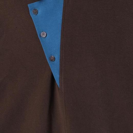 26T09SDSA秋冬新款痞帅男装时尚简约拼接撞色斜纽扣翻领长袖T恤百搭 商品图3