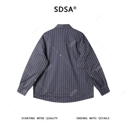 86000SDSA男士秋冬新款痞帅男装简约休闲竖纹设计衬衫衬衫百搭休闲衬衣 商品图5