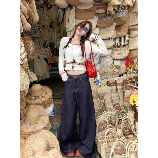 <曾小咸推荐>3.5现货秒杀 ！微信超特价！韩系撞色方领针织衫 日常159.99 立减80 秒杀79.99！！ 商品图3