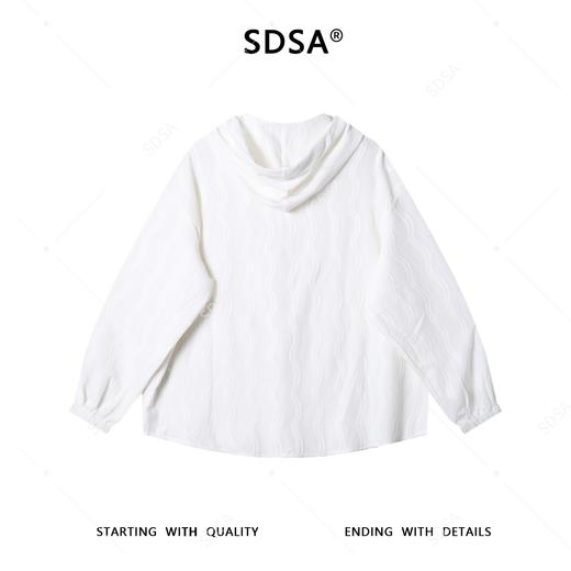 2130SDSA秋冬新款痞帅男装韩版简约波浪线设计纽扣连帽衬衫百搭休闲 商品图5