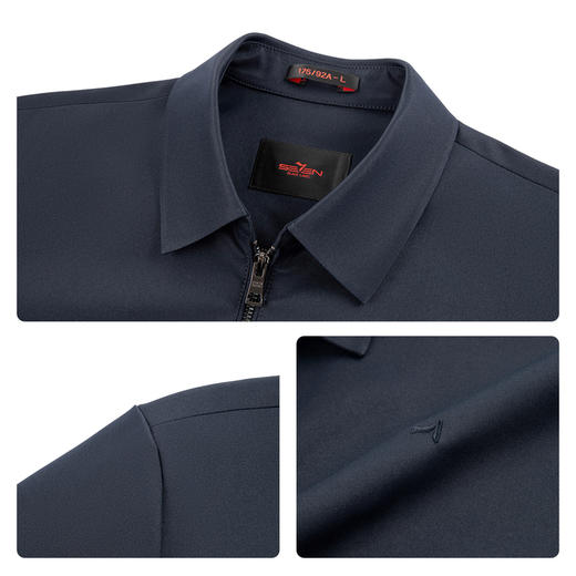 【无缝/防泼水】柒牌男装翻领夹克2026秋季新款柒标商务百搭茄克131K70410 商品图3