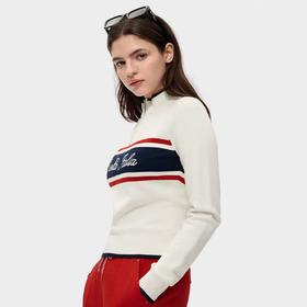 【春上新】【新品】6楼FILA FUSION斐乐女子编织衫2026春新款休闲拼色紧身套头毛衣吊牌价880