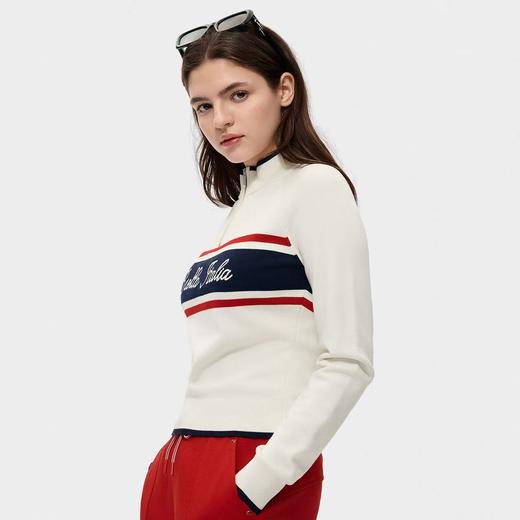 【春上新】【新品】6楼FILA FUSION斐乐女子编织衫2026春新款休闲拼色紧身套头毛衣吊牌价880 商品图0