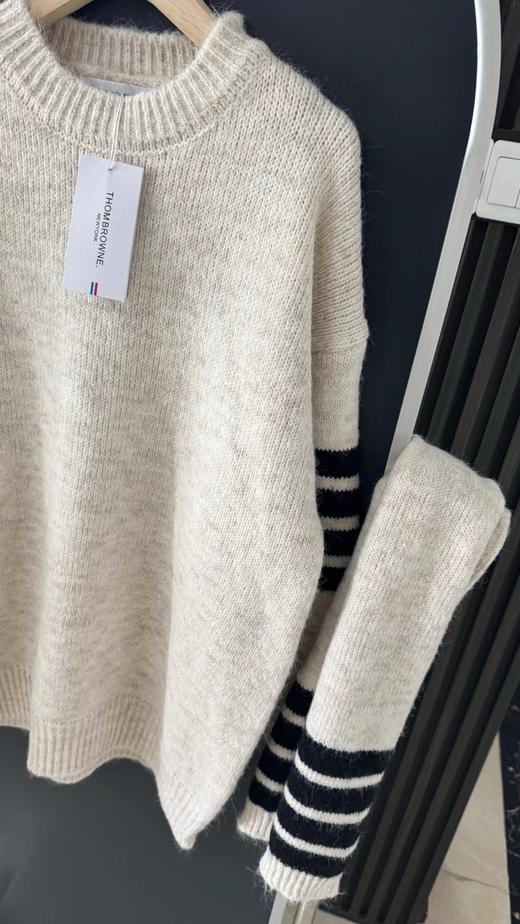 F011627撞色条纹设计感套头毛衣女2026春秋冬款宽松慵懒风针织衫 商品图10