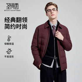 【鹅绒】圣得西个性潮款2025年冬季男士羽绒服翻领轻薄保暖外套