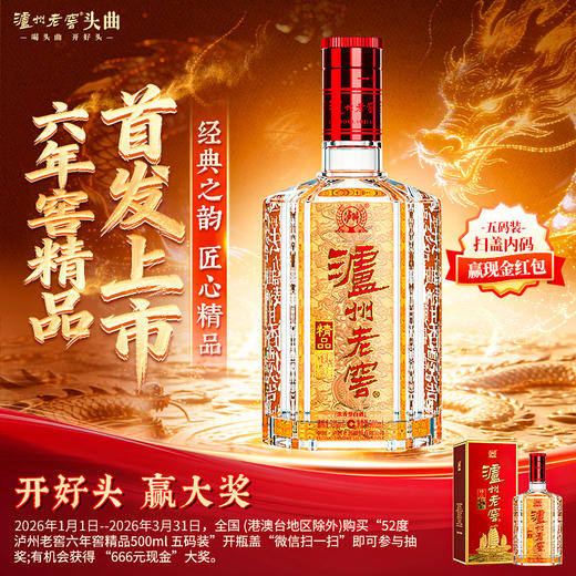 【扫码有好礼】52度泸州老窖精品六年窖头曲酒500ml*6  泸州老窖官方旗舰店 商品图10
