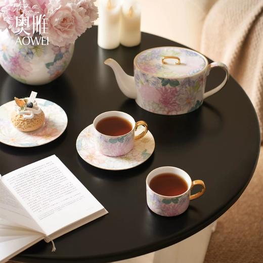 【满庭芳】景德镇礼物 奥唯 满庭芳 咖啡杯碟 下午茶具 高档精致 陶瓷杯碟碗盘组合茶壶 商品图2