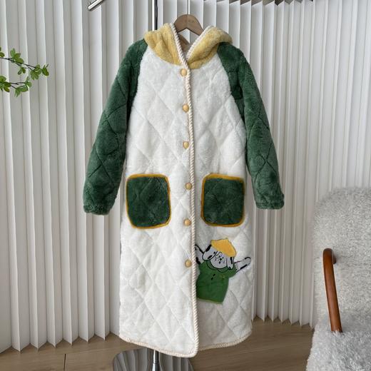 【YW】无忧购“清仓福利”三层夹棉加绒加厚可爱休闲宽松长款家居服（截单后3-5天发货) 商品图1