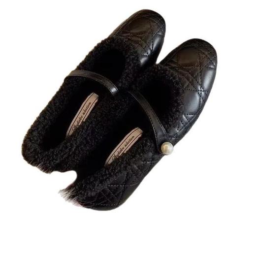 【羊皮小香风菱格珍珠山茶花玛丽珍】增高3cm~毛毛玛丽珍鞋 商品图4