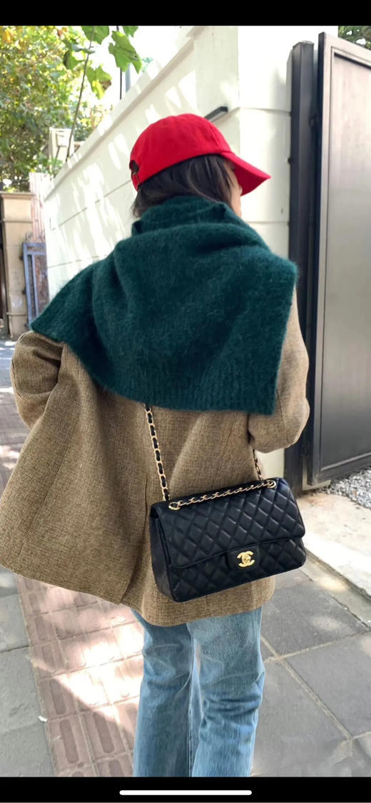 Chanel 中号 黑金 羊皮 CF 单肩包 商品图3