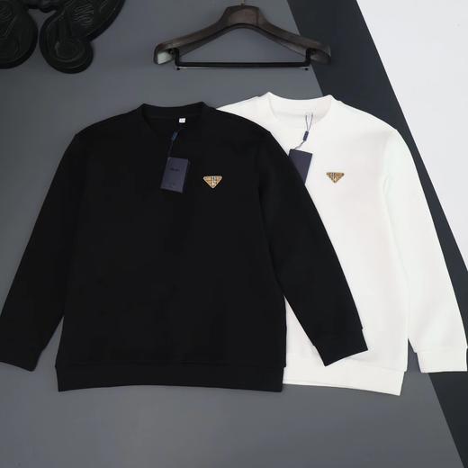 F011614胸前字母logo两色情侣款圆领卫衣 商品图0