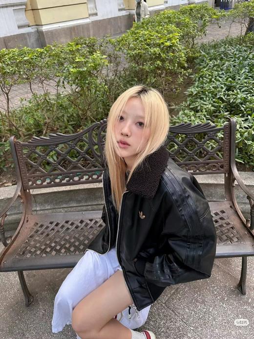 F011622仿皮翻领美式复古保暖运动翻领长袖皮衣夹克外套 商品图5