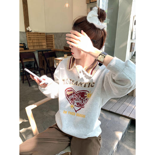 <曾小咸推荐>现货秒杀 ！微信超特价！韩系针织翻领加绒卫衣 日常219.99 立减120 秒杀99.99！！ 商品图1