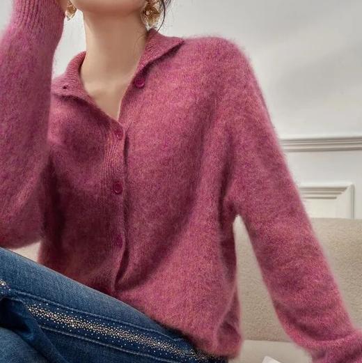 [莫奈花纱」小皮草油画感拉毛开衫系列 ，高级莫奈花园配色，绵羊毛与山羊绒混纺【G】 商品图10