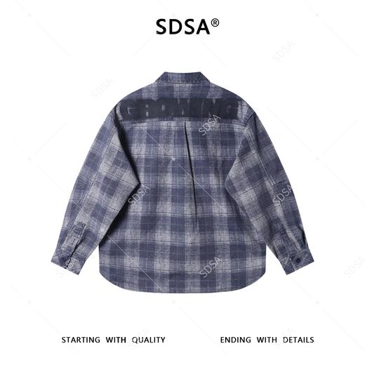 12706SDSA男士秋冬新款痞帅男装时尚简约扎染格子翻领长袖衬衫百搭宽松 商品图5