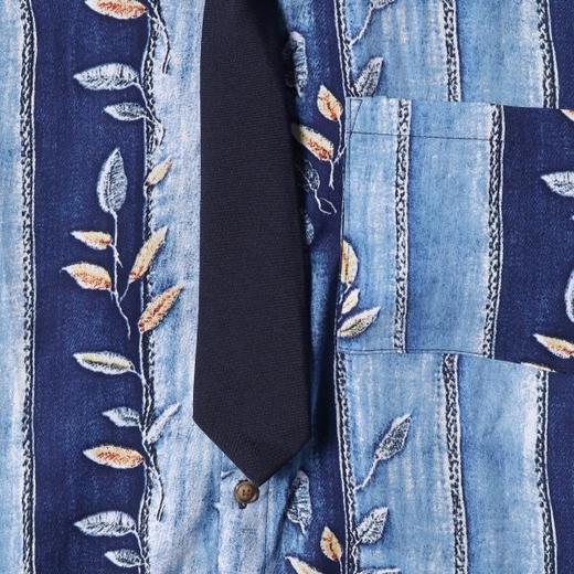 2595SDSA男士秋冬新款痞帅男装潮牌扎染撞色花卉领带长袖衬衫百搭时尚 商品图3