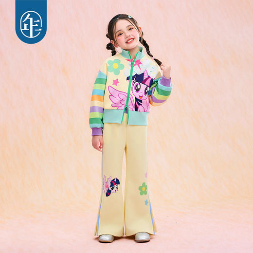 小马宝莉联名年衣童装套装春新款女童卡通撞色小马宝莉春季套装N1261021E08 商品图2