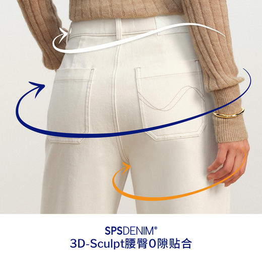 【白色直筒喇叭裤】simplepieces春新款SPS牛仔显瘦拖地微喇裤 商品图2