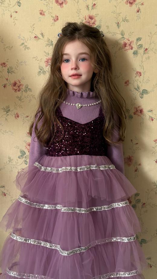 紫绫蛋糕裙两件套（打底+背心裙） 商品图3