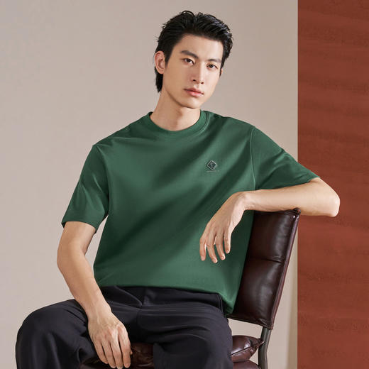 【国色系列】柒牌男装2026春夏宽松圆领多色休闲中青年短袖T恤130T71600 商品图1