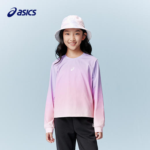【商场同款】ASICS/亚瑟士儿童2026新款渐变满印女童长T吸湿速干 商品图0