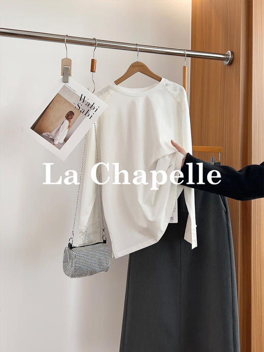 拉夏贝尔/La Chapelle圆领撞色国风上衣！棉感透气舒适 商品图5