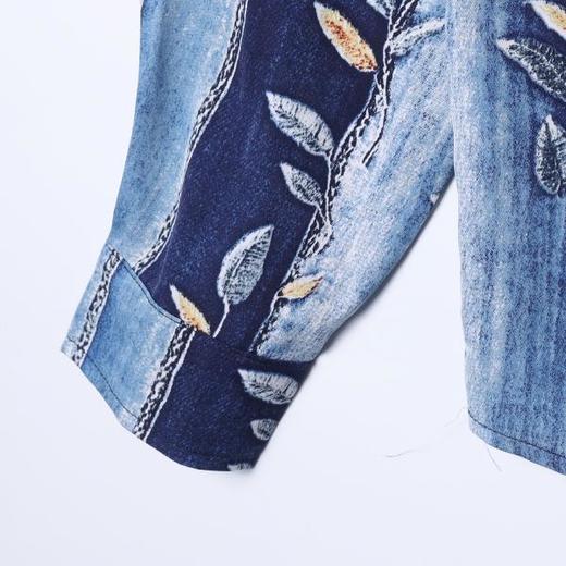 2595SDSA男士秋冬新款痞帅男装潮牌扎染撞色花卉领带长袖衬衫百搭时尚 商品图4