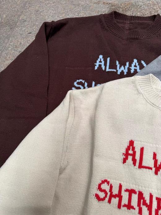 F011636针织衫2026春季新款ins风字母圆领宽松毛衣 商品图9