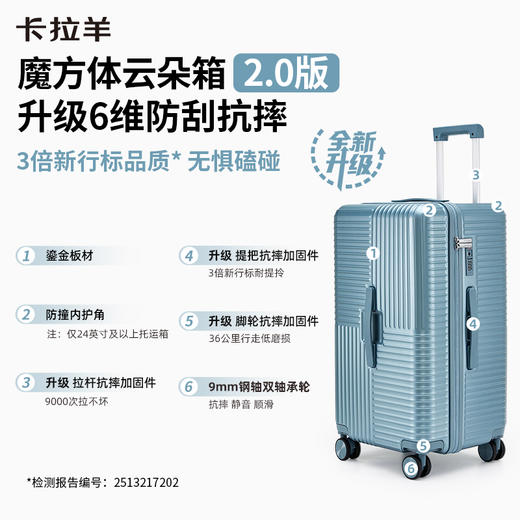 【云朵箱2.0标准版】卡拉羊鎏金板材魔方体行李箱6维防刮抗摔CX8125 商品图3